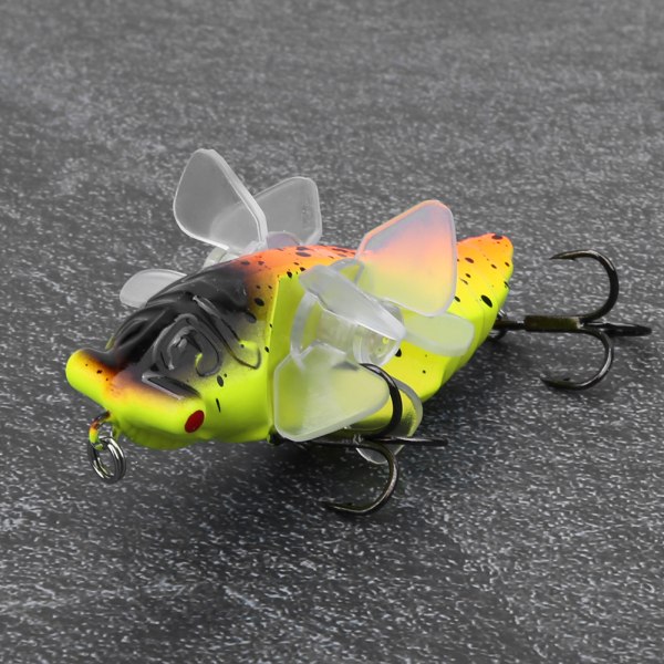 Hard Fish Lure Bionic Cicada Shape fiskeagn med roterende spinn Propell Diskantkrok 7,5 cmY238-4