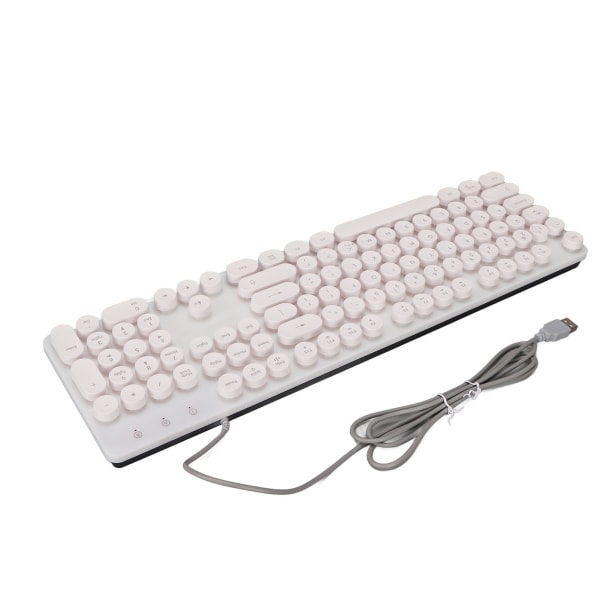Mekaniskt speltangentbord RBG Bakgrundsbelyst USB 104 nycklar trådbunden Retro Punk datortangentbord för bärbar dator Vit