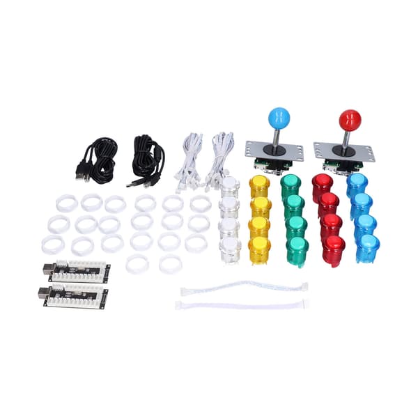 QM070906 To-spiller version Arcade Game DIY Kit LED-knap 8-vejs joystick til Windows Arcade-spil