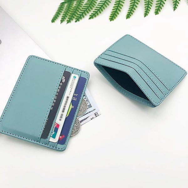 Minimalistisk Lærveske For Menn Og Kvinner Lommebok Kort Holder Fem Farger 3.9x3.1 Tommer