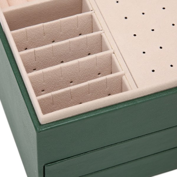 Suuri tilavuus korujen säilytysrasia, jossa kaksikerroksinen kaulakoru ja korvakorujen organizer
