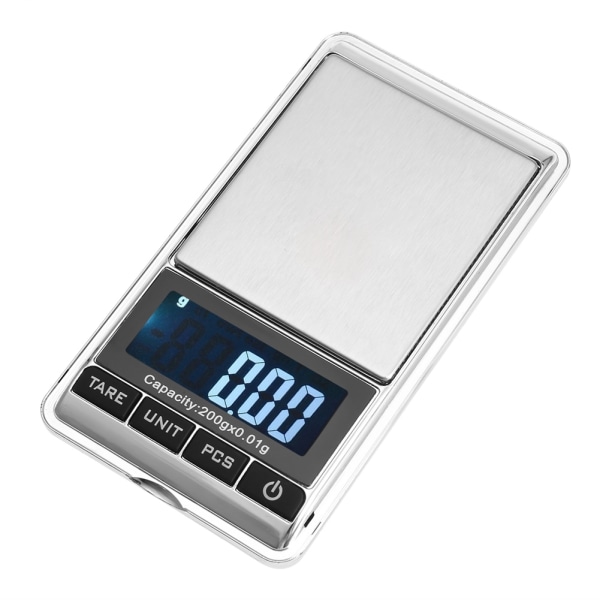 Mini Bärbar Pocket Elektronisk Digital Smycken Precisionsvåg med Digital Display (200*0,01g)
