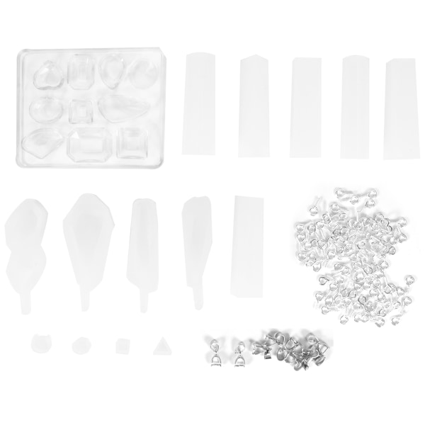 125 STK Epoksyharpiks silikonformsett Smykker støpeverktøy Dekorasjon DIY-verktøysett tilbehør