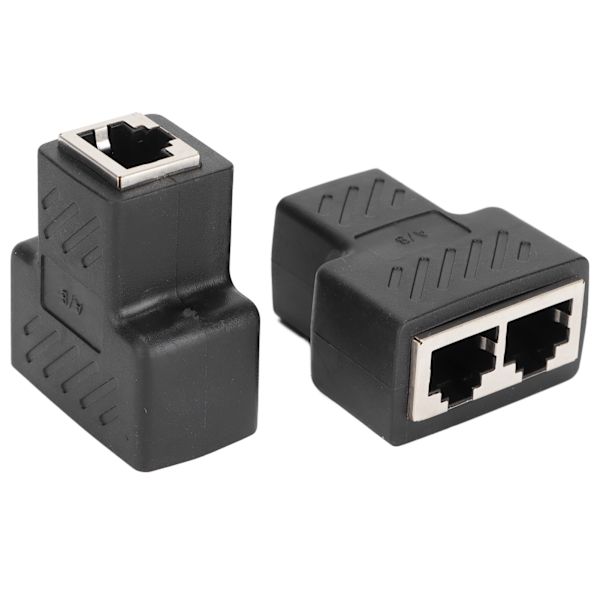 2 stk RJ45 Ethernet-splittere 1 til 2-veis Ethernet-svitsjer for ruter TV-boks Videokamera datamaskin