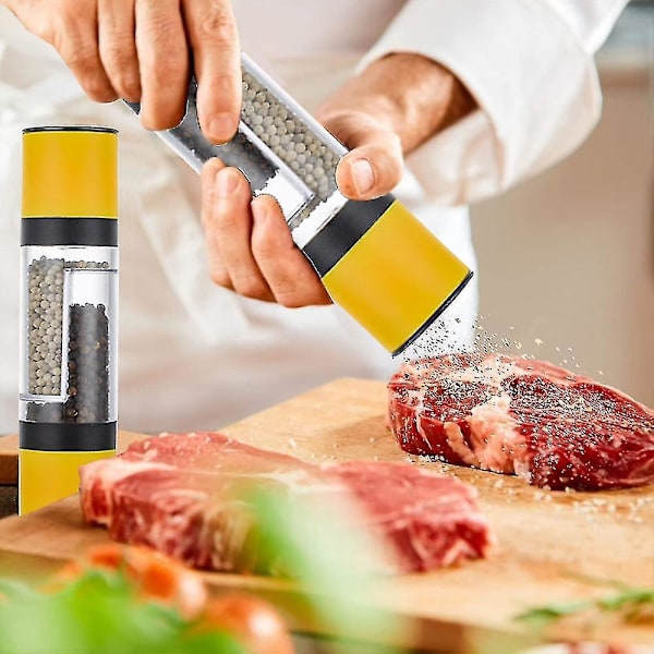 Gul Refillable Salt och Pepparkvarn Set med Justerbar Grovhet