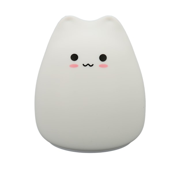 Silikon kattelampe 7 farger pustende modus varmt hvitt lys søt touch nattlys katt bordlampe for barnehage søt katt
