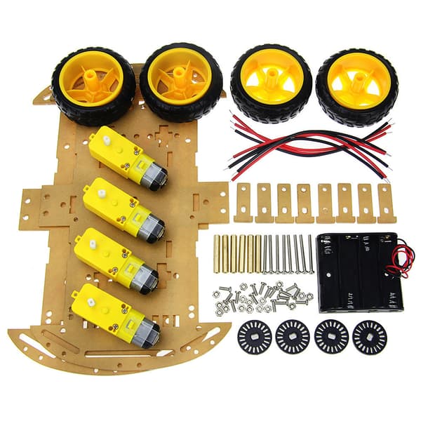 Smart Robot Bilsett Akryl Dobbel 4WD DIY Smart Robot Bil Chassis Sett for Håndverk