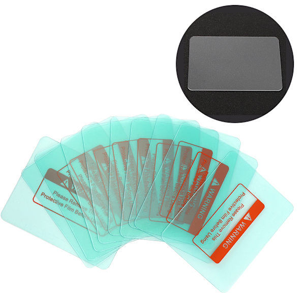 10 st svetshjälm cover Transparent skyddsplatta Runt hörn 116 x 90 mm
