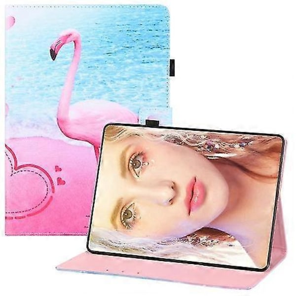 Huawei Enjoy Tablet 2 10.1 / Matepad T 10s Värillinen Piirros Vaakasuuntainen Käännettävä PU-nahkakotelo Pidikkeellä & Korttipaikoilla & Lompakko Zekai Flamingo