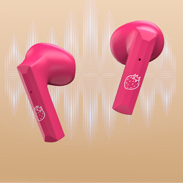Bluetooth-hörlurar Cartoon Design Brusreducering Trådlösa Bluetooth-hörlurar Hörlurar för IOS för Android Rose Red
