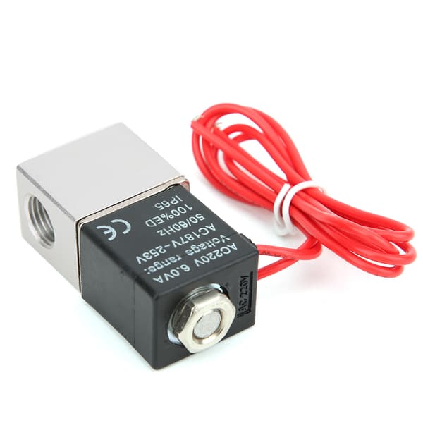 Direktverkande magnetventil Vatten Luft Olja Aluminiumlegering Kroppsventil 220VAC (G1/4in)