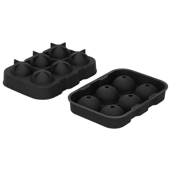 6-hulrums DIY isterningform isboldmaskinebakke til barfestcocktailbrug sort