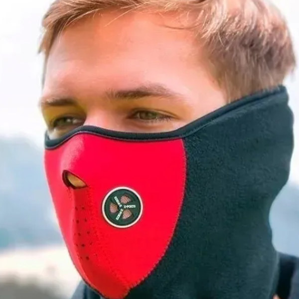 Ansiktsmask Andningsbar Bekväm Huvudbonad Solskyddande Halsduk för Ridning Utomhus Röd