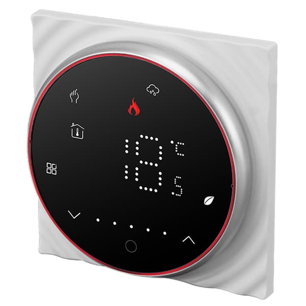 Smart Termostat 1 Vecka Programmerbar LED-Display Infälld Rektangulär Bas Digital Termostat AC95‑240V för Pannvärmesystem Svart