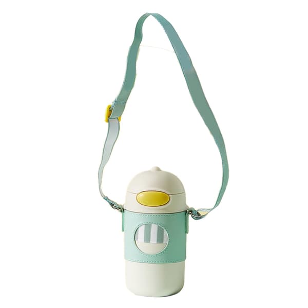 320ML Termosmugg med silikonsugrör Barn Värmebevarande kopp 316 Rostfritt stål Inre Vit 320ML