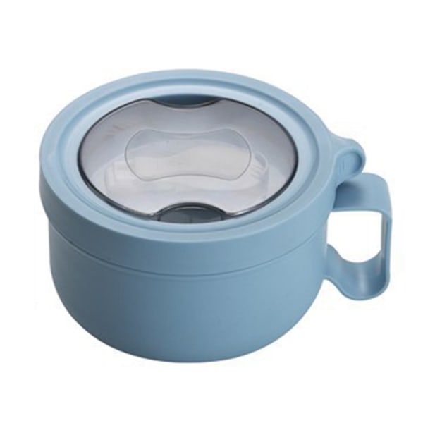 Isoleret skål lækagesikker 304 rustfrit stål indvendig termisk suppe skål med håndtag til nudel Bento 850ml blå