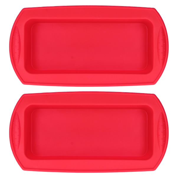 2 st rektangulär silikonform för kakor, brödform, bakverktyg, 2 lb kakformar, tillbehör, röd