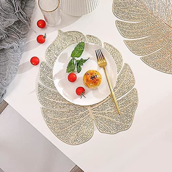 Turtle Leaf Placemats - Set om 4 | PVC, Värmebeständiga, halkfria mattor för hemmakök