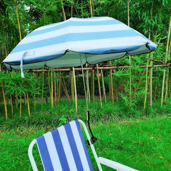Foldbar strandparasol justerbar klemme til stol camping klapvogne