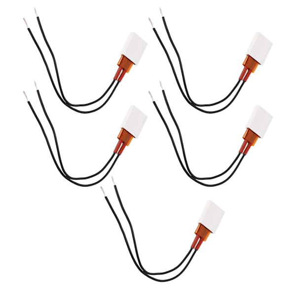 5 stk PTC varmeplade keramisk termostatisk aluminium PTC varmeelement 70℃ sort kabel 12V