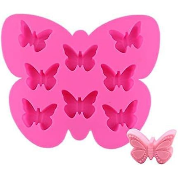 Pink sommerfugle mønster silikone isterningbakke