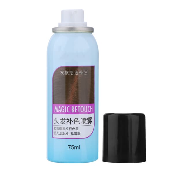 75 ml engangs nærende hårfarvespray dækker hvidt hår langtidsholdbar (sort)