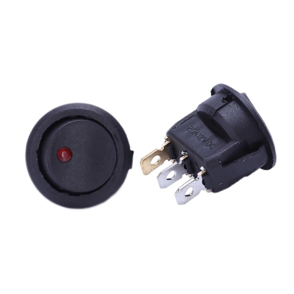 20 st 12V 20A 3-läges Terminal Rocker LED-vippströmbrytare Blå & Röd