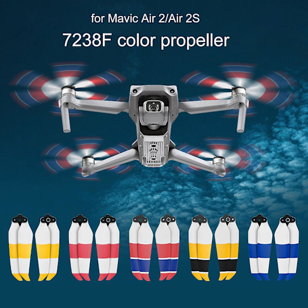Silent Low Noise Mini Portable Drone Propell for DJI Air 2 Yellow Black White