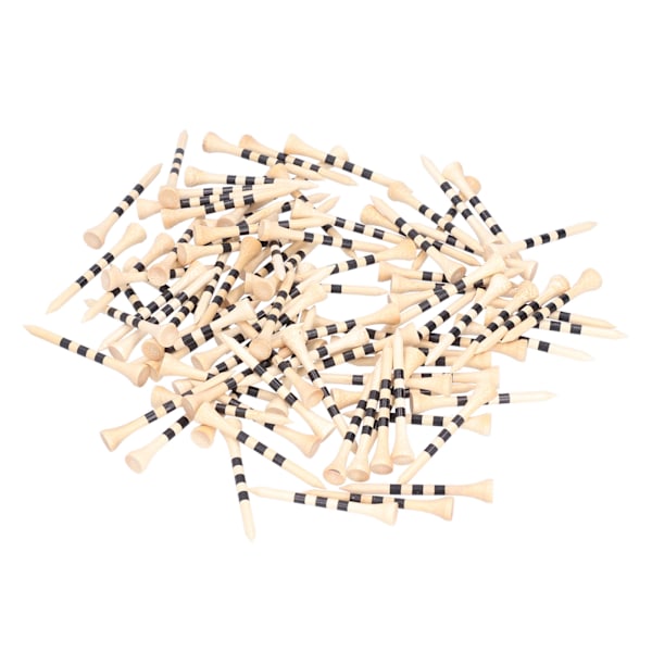 Bambu golftee med svart streckmärke Lätt robust bärbar golfbollstee