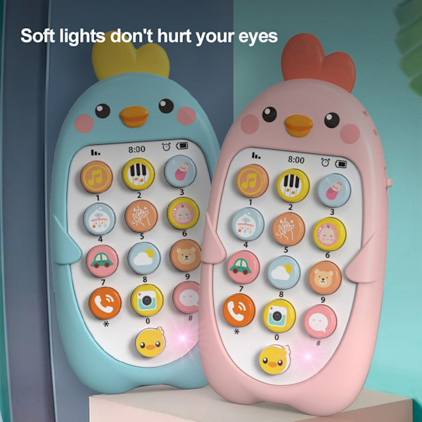 Baby Mobiltelefon Leksak för Barn Låtsas Telefoner Leksaker Pedagogisk Musikleksak Födelsedagspresenter