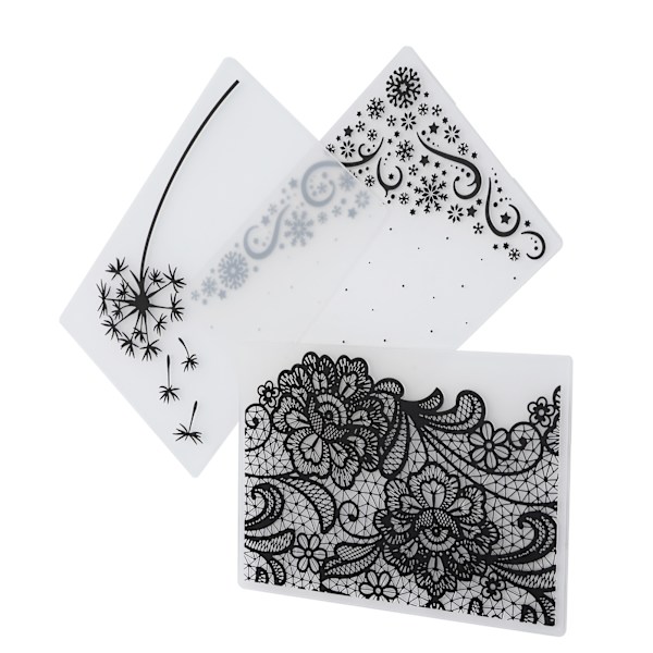 3 st. Plastpräglingsschabloner DIY Korttillverkning Scrapbooking Präglad Mall Pappershantverk Verktyg