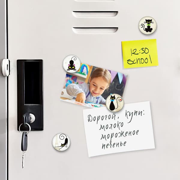 Emoji Magnet 3D Refrigerator Magnet Decorative Whiteboard Cabinet (30 Black Cat Magnets)