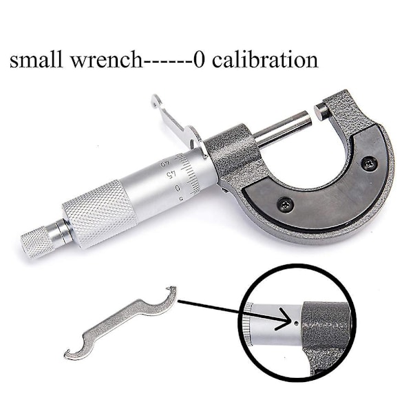0-25 mm udvendig mikrometer, 0,01 mm opløsning (metrisk)