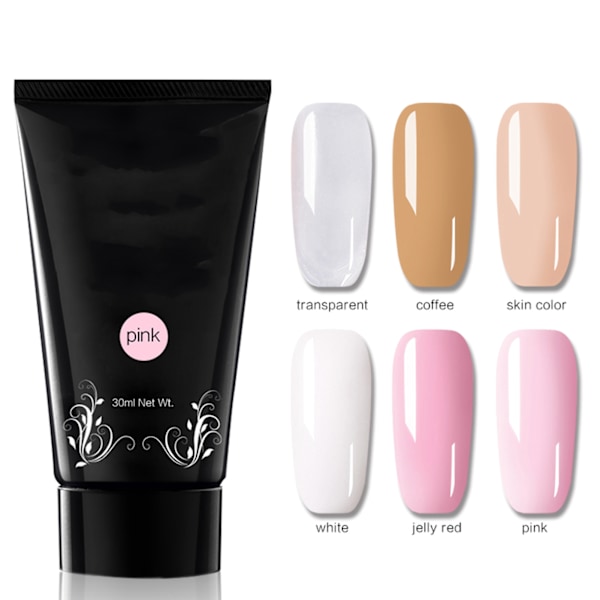 30ml Snabb Nagelförlängningsgel Lätt att ta bort Manikyr UV Gel Tillbehör (Rosa)