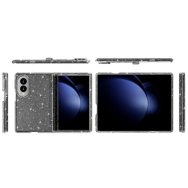 Kompatibel med Samsung Galaxy Z Fold8 Deksel Glitrende Pulver Glansfull Myk TPU + Hard PC Bakside Black