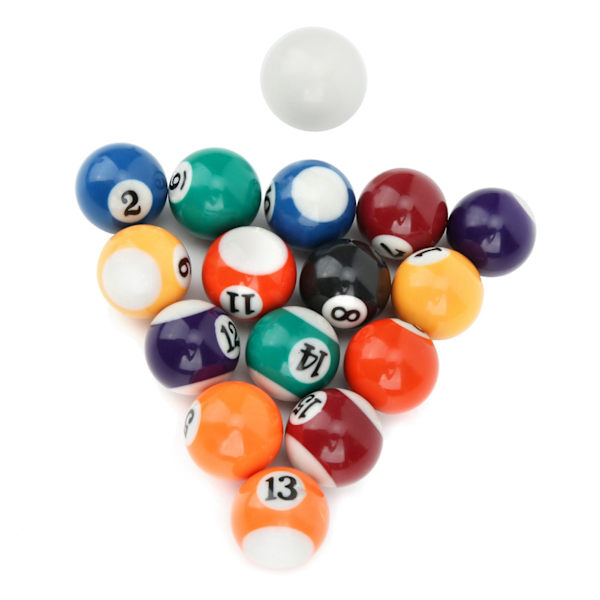 16 STK 32MM Miljøvenlig Resin Mini Børne Billardbold Legetøj Poolbord tilbehør