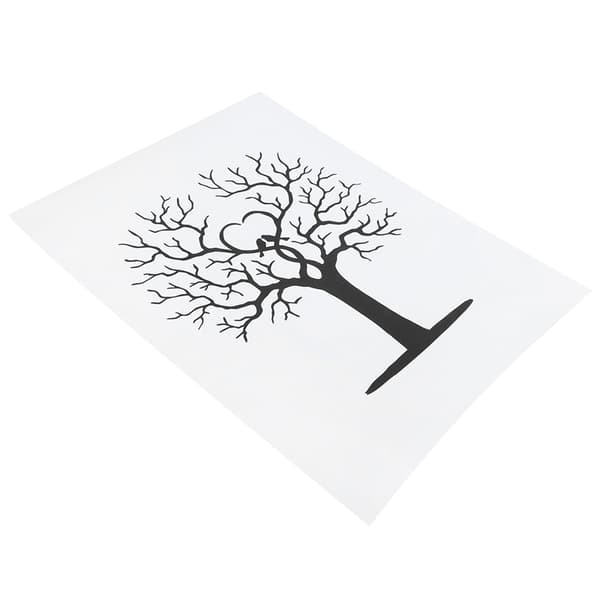 Fingeravtrycksträd DIY Gästsignatur Gästbok Canvas Tumavtrycksmålning
