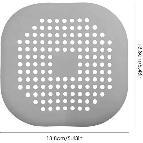 TRIO Sett med 4 Silikon Slukbeskyttere med Sugekopp, for Dusj, Vask, Badekar, Hvit2+ Grå2