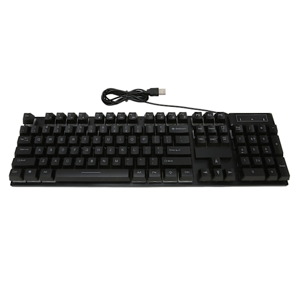 Gamingtangentbord Kabelanslutet 104 nycklar Ergonomisk bakgrundsbelysning USB tangentbord för hemmakontor bärbar dator Arbetsspelsvart