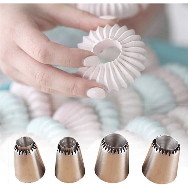 Russiske kakepynttips i rustfritt stål for kaker og cupcakes