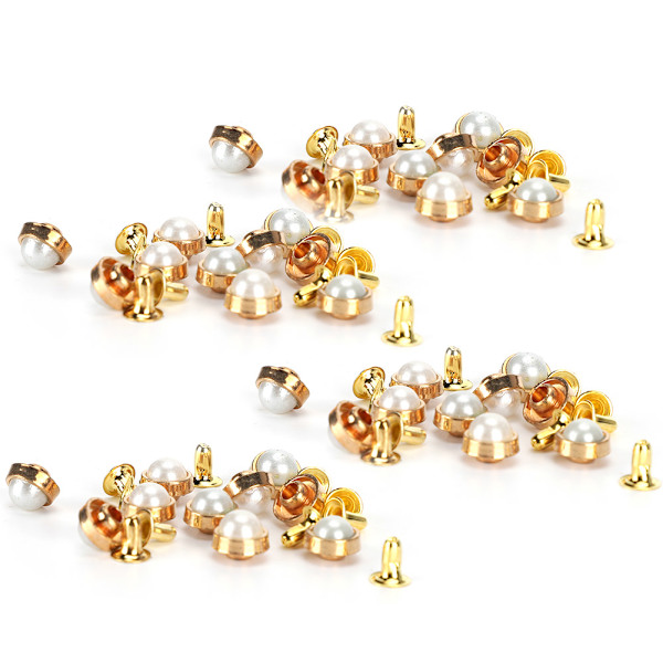100 sett farge krystallnagler 8MM DIY sinklegering dekorasjonsnagler for bagasje klær sko hvit