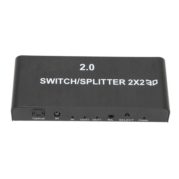 2x2 HD Multimedia Interface Splitter 4K 60Hz 2 inn 2 ut Video Switcher for signaloverføring 100‑240VUK Plug