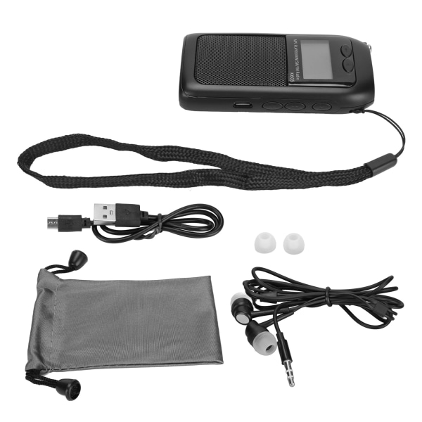 Digital Radio Multifunksjon FM MW SW Full Band støtter MP3-avspillingsformat Lommeradio for jogging og trening