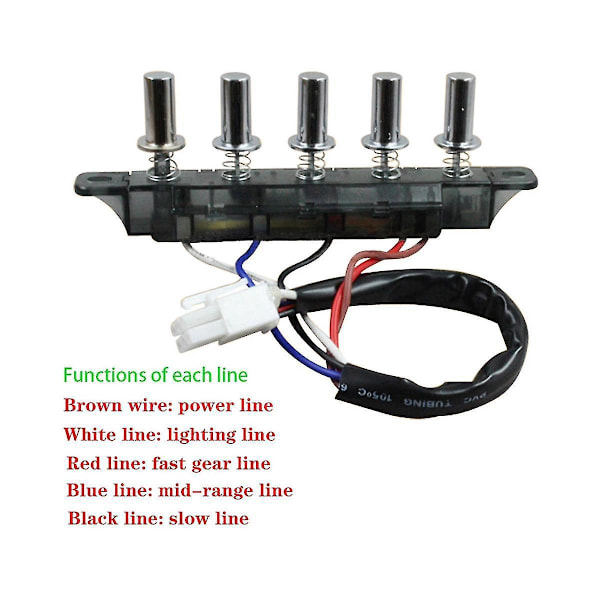 Köksfläkt 5 Knapp Switch Knapp Universal Tillbehör Switch Kontrollpanel Controller-LN