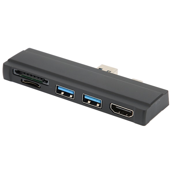 Til Surface Dock 5 i 1 5 Gbps hukommelseskortlæser 4K opløsning Aluminium Shell Hot Swap USB3.0 Hub til Win10 til Win XPBlack