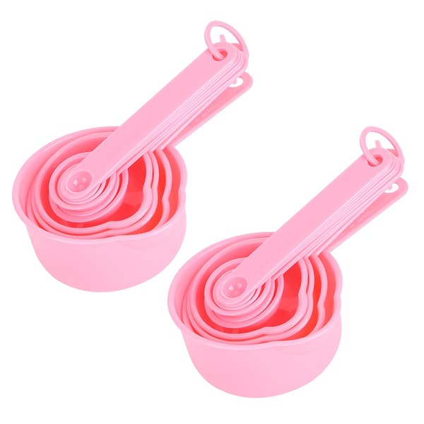 Kjøkken DIY Måleskje Koppsett med Vekter Bakeredskaper Tilbehør Rosa