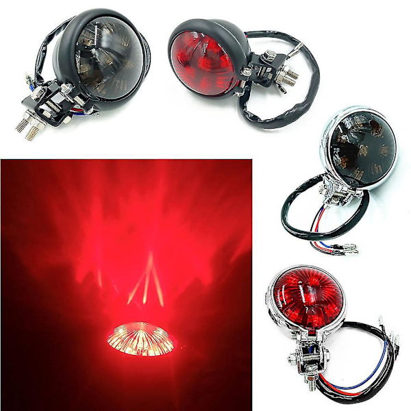 5W Motorcykel LED 12V Justerbar Cafe Racer Style Stop Bremse Baglygte - B11 Sort