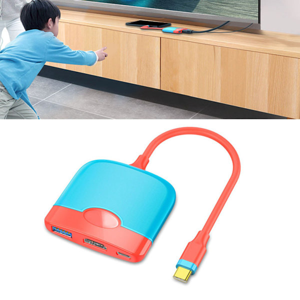 3 in 1 Type C - HDMI-sovitin 4K 5 Gbps Type C AV -monitoiminen sovitinmuunnin kytkimelle