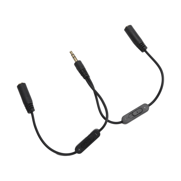 Par hörlursadapterkabel Stereo 3,5 mm till dubbel stereo hona 1 till 2 hörlursadapterkabel med switch