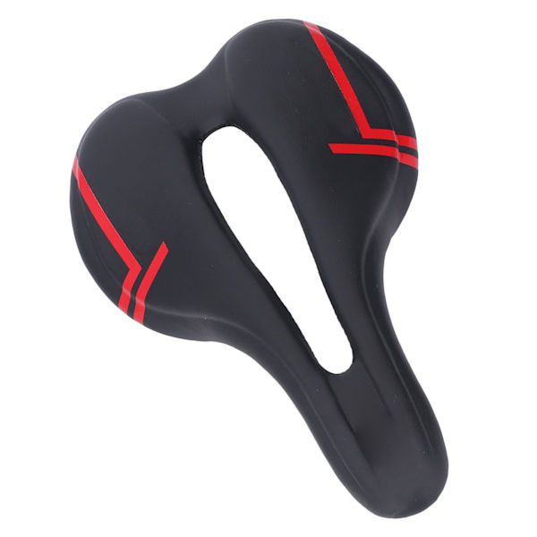 ZTTO Mountainbike sadelkudde i mikrofiber PU-läder, ihålig och andningsbar, för landsvägscykling, svart och röd